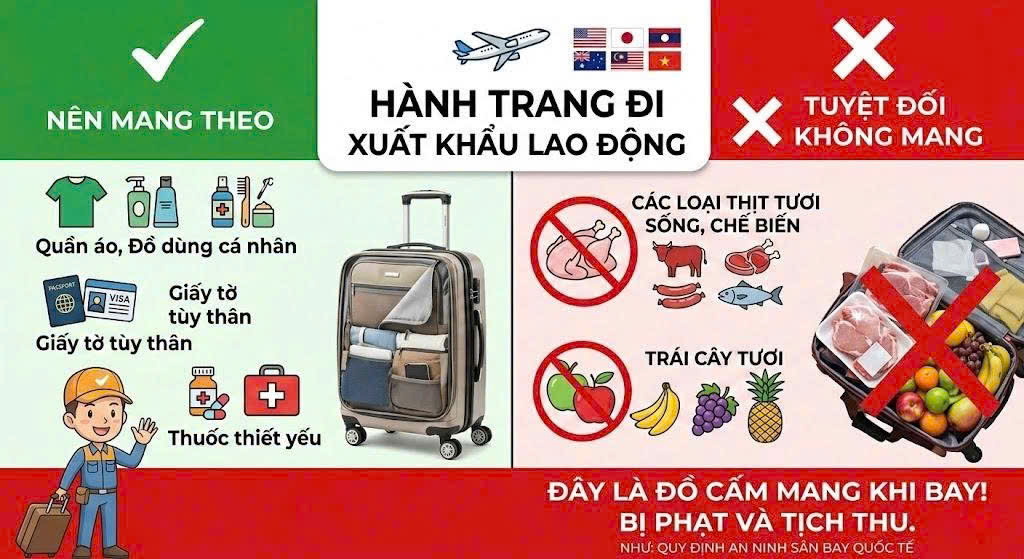 danh sach do cam mang khi bay trong hanh trang di xuat khau lao dong