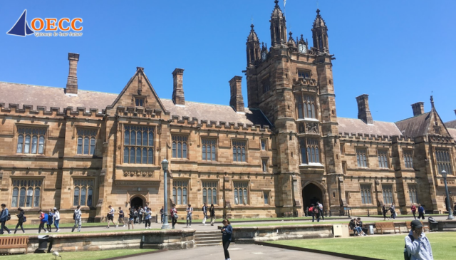 khuôn viên cổ kính trường đại học Sydney thuộc đại học Go8 Úc